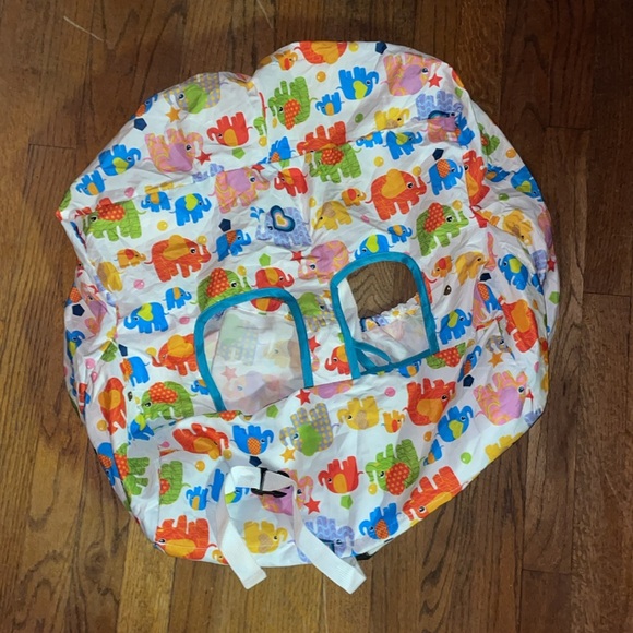 NWOT 2-IN-1 UNIVERSAL CHILD COLORFUL ELEPHANT GROCERY CART PACKABLE SEAT COVER - Picture 6 of 9